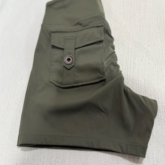 Firm Abs Olive Green Women's Athletic Shorts - Picture 4 of 4